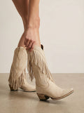 Embroidered Fringe Pointed-Toe Classic Western Cowboy Boots