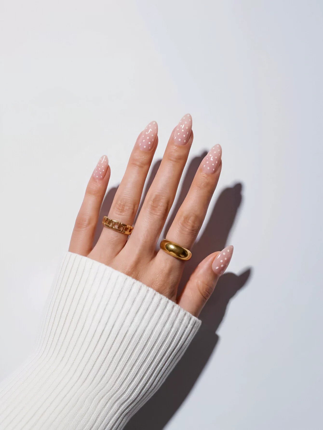 Cute Polka Dot Almond Press On Nails