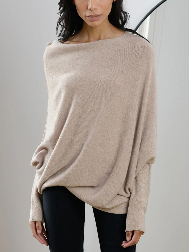 Solid Color Minimalist Pullover Sweater-ray