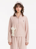 Cute Pink Quarter Zip Sweatshirt
