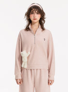 Cute Pink Quarter Zip Sweatshirt