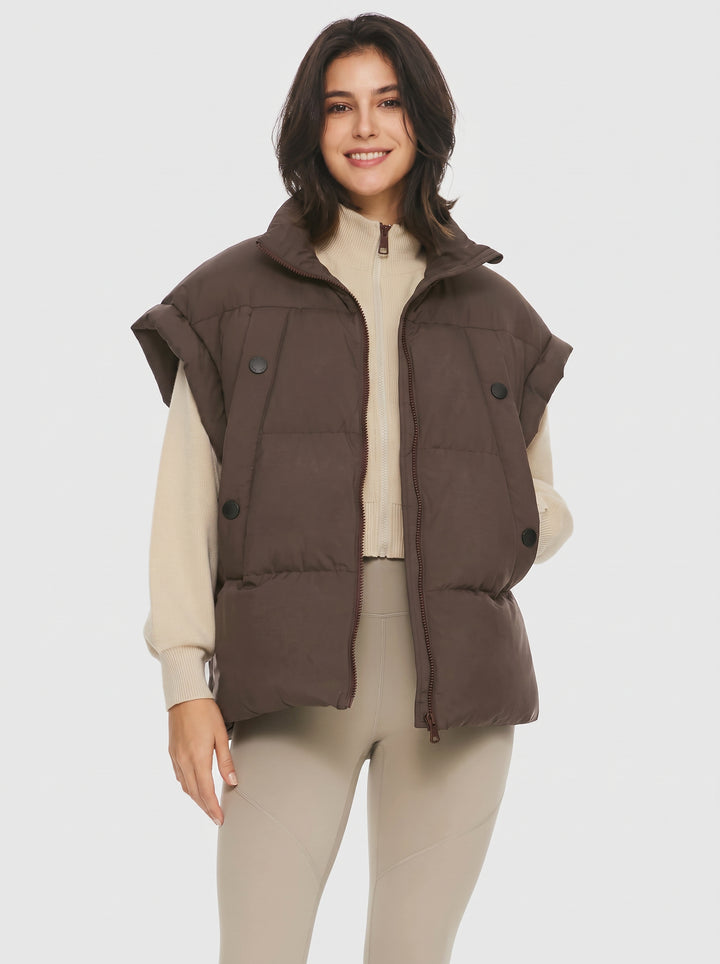 Oversized Padded Stand Collar Vest