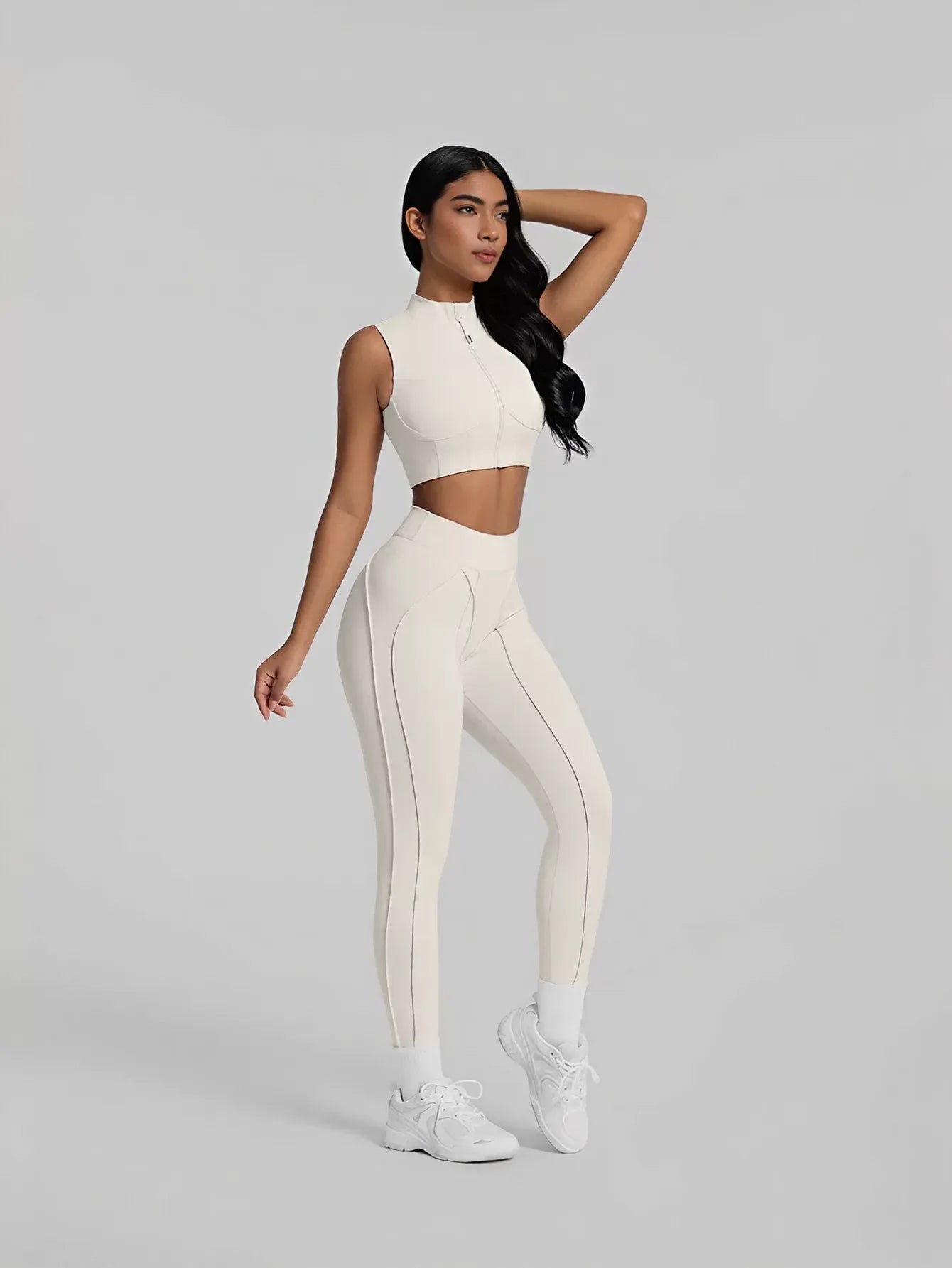 Sculpting Zip Front Athletic Tank Top