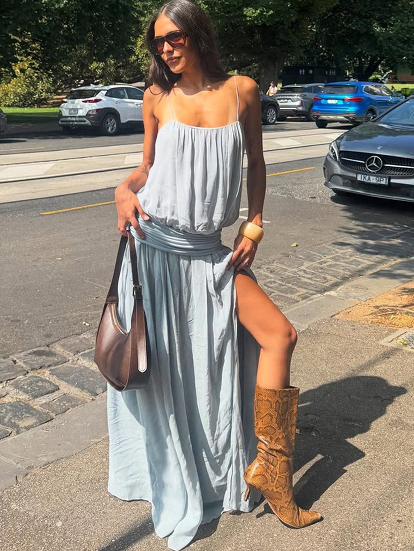 Flowy Spaghetti Strap Maxi Dress
