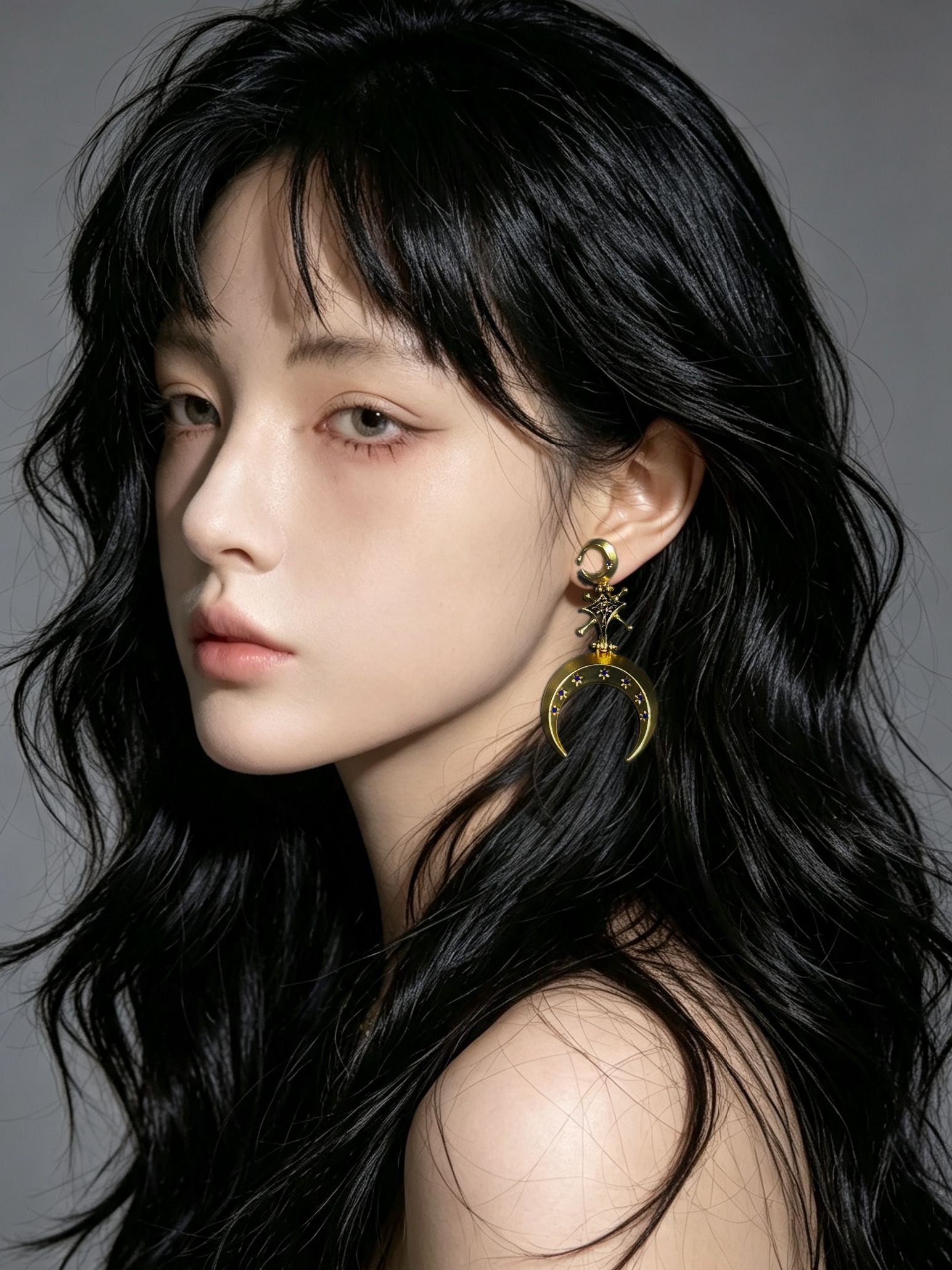 Celestial Gold Crescent Moon Earrings