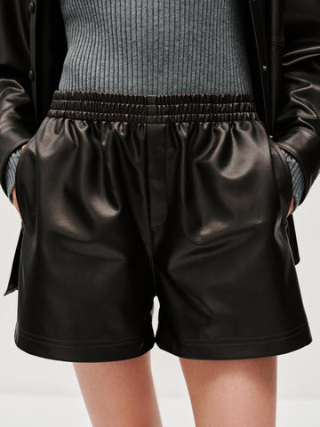 Urban Revivo Pull On Shorts-Dark Brown
