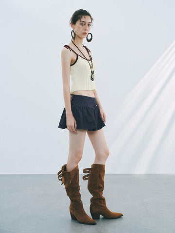 Urban Revivo Denim Mini Skirts-Blue