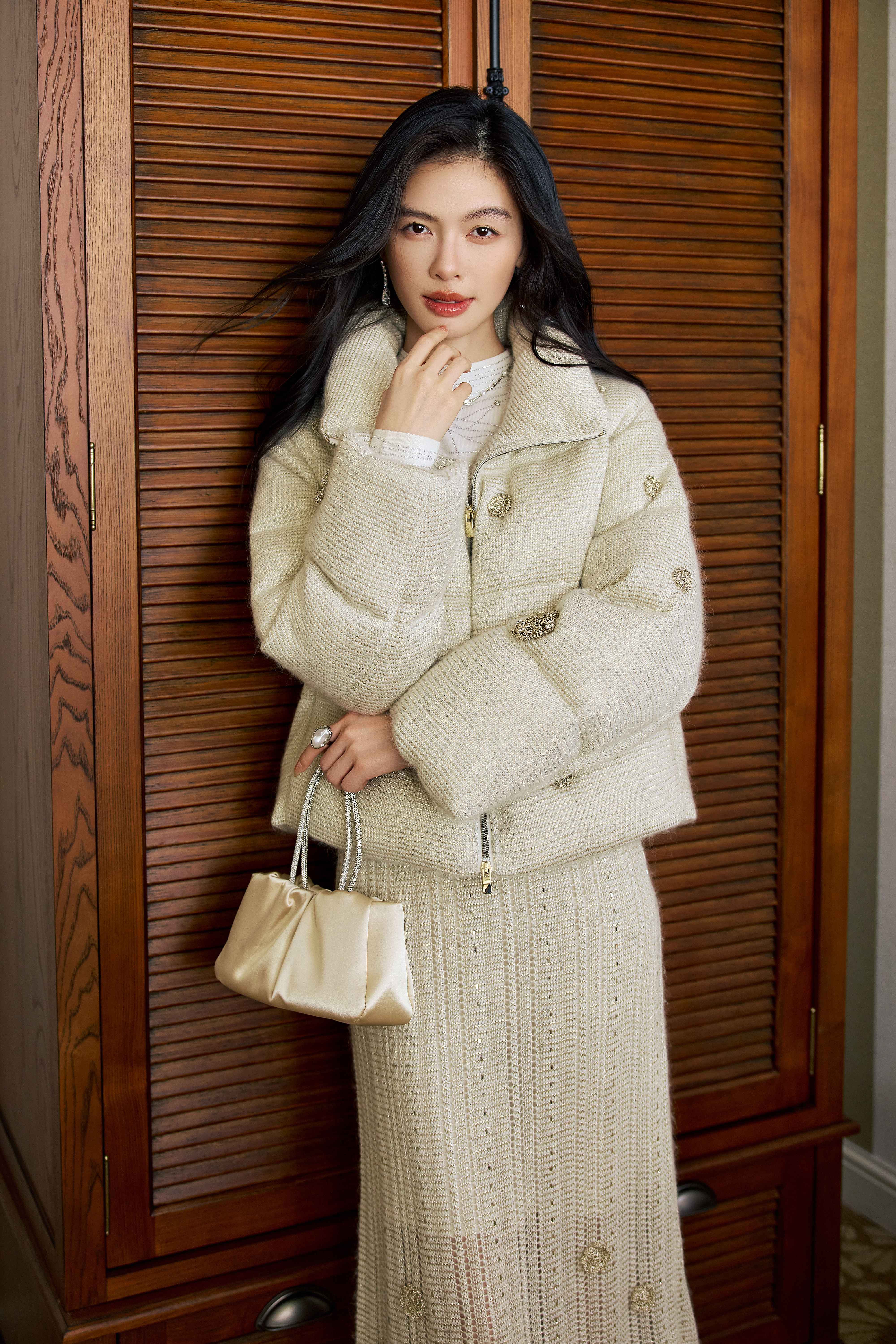 Embellished Knit Puffer Jacket