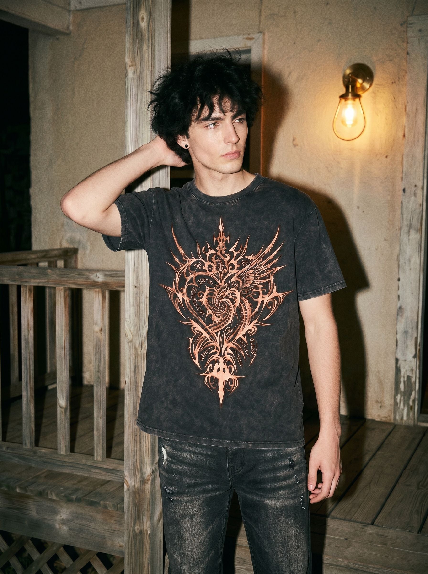 Vintage Acid Wash Graphic T-Shirt