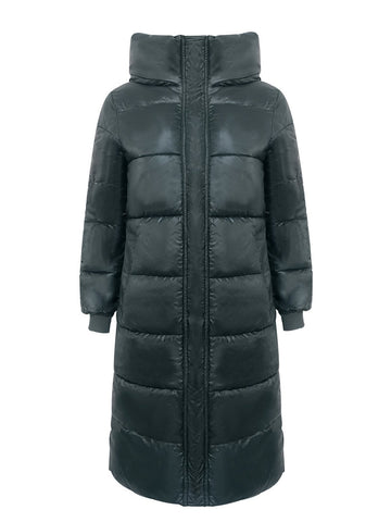 Hooded Shiny Long Puffer Coat