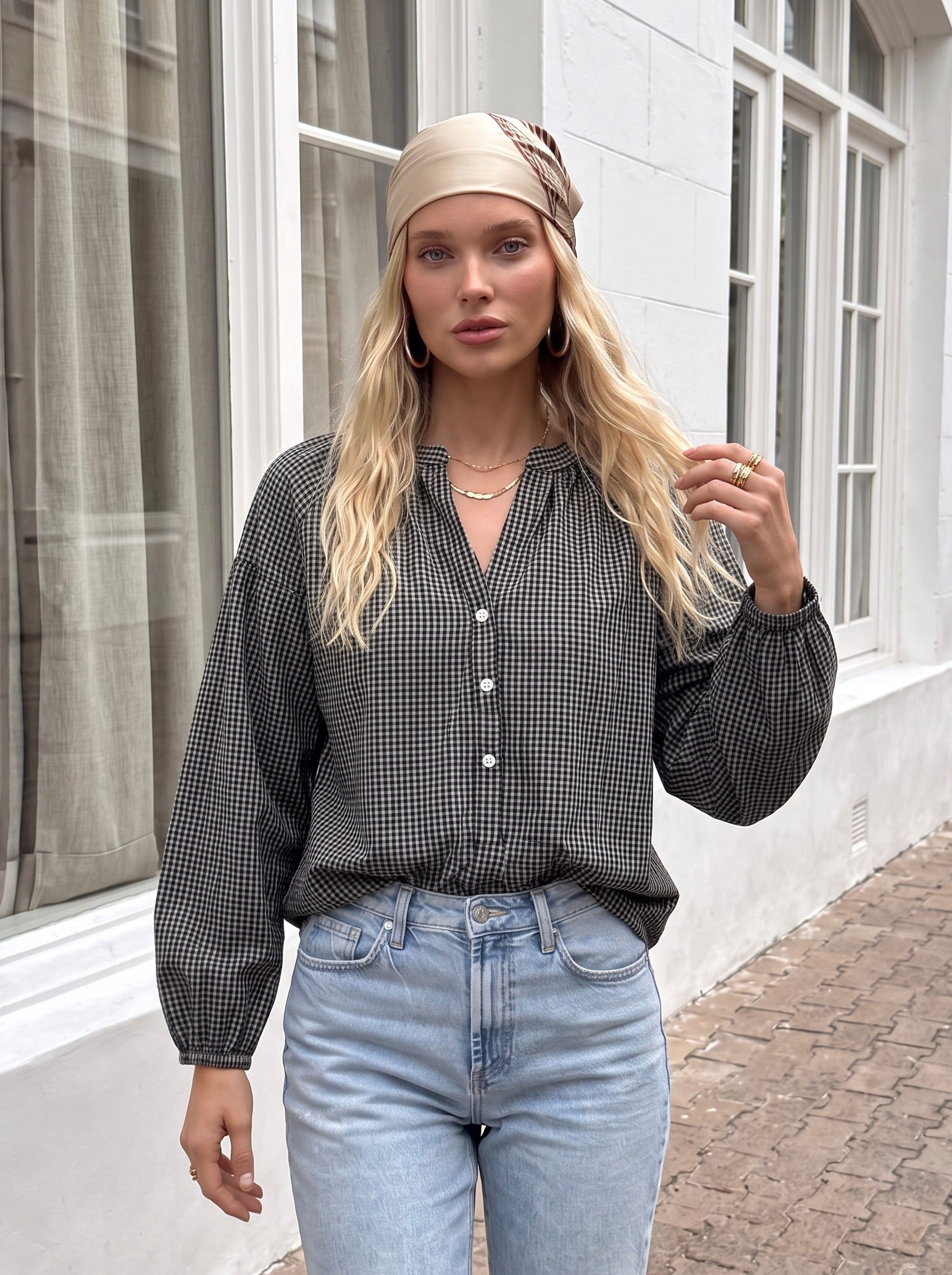 Casual Gingham Button Down Shirt