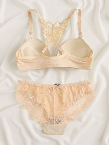 Butterfly Lace Push Up Lingerie Set