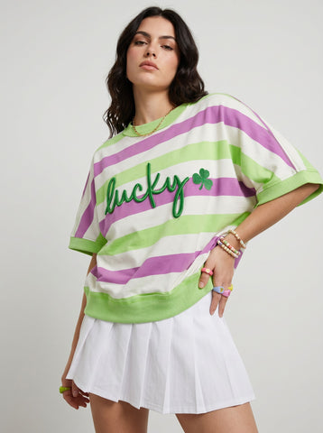 Lucky Clover Embroidered T-Shirt