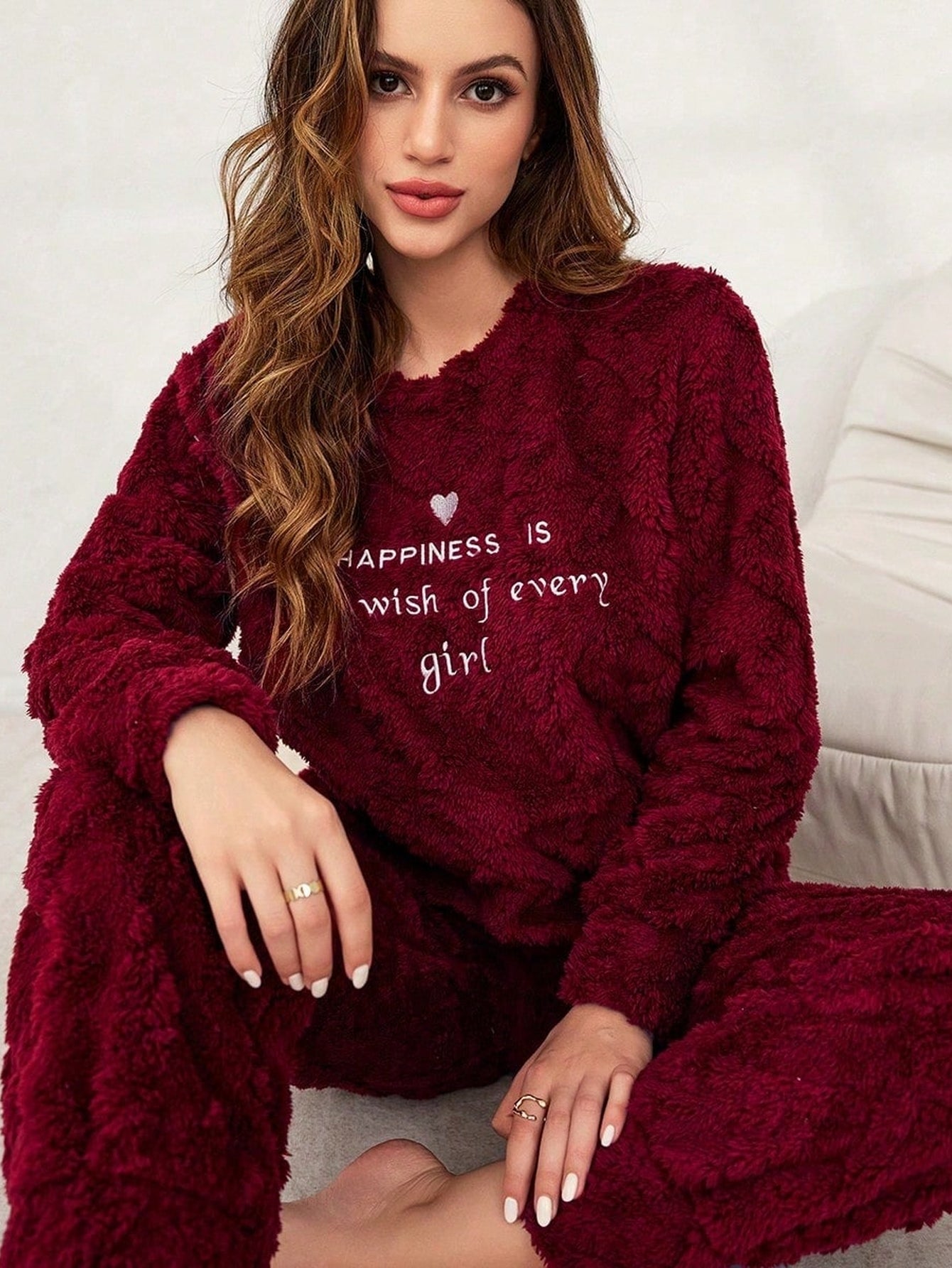 Cozy Plush Fuzzy Pajama Lounge Set