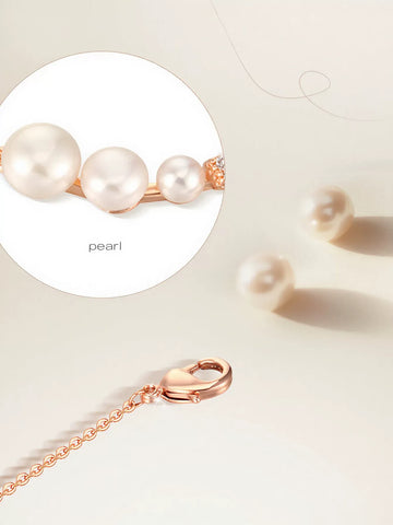 Elegant Pearl Bowknot Gold Necklace