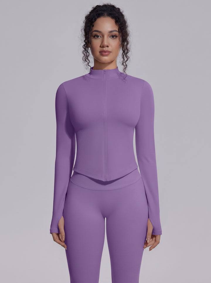 Seamless Fitted Thumbhole Athletic Jacket