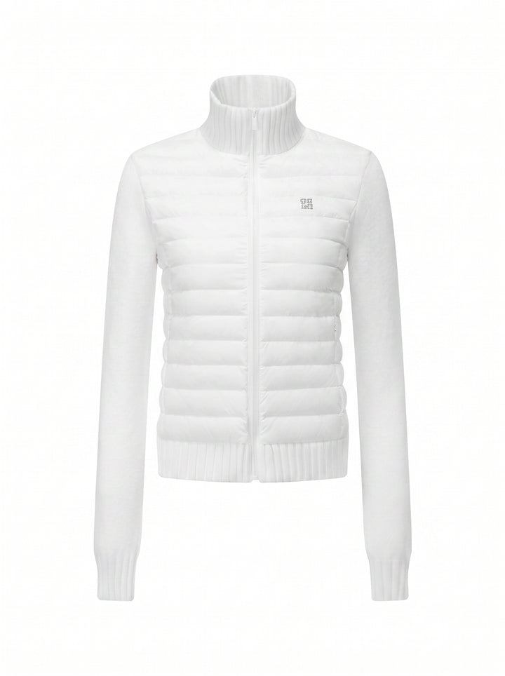 Slim Fit Quilted Knit Puffer Jacket