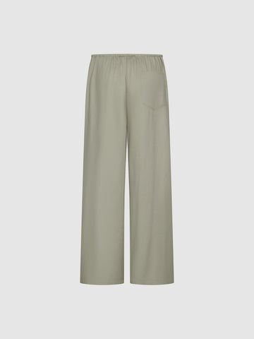 Drawstring Pull On Wide-Leg Pants