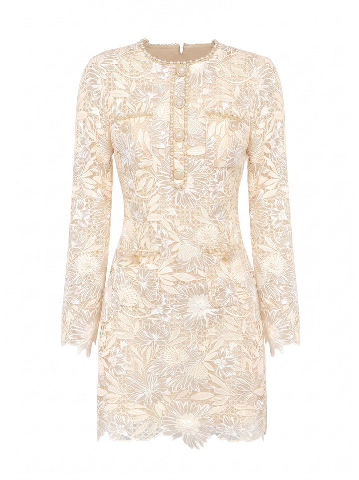 Elegant Floral Lace Mini Dress