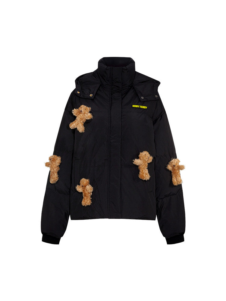 Playful Teddy Bear Puffer Jacket