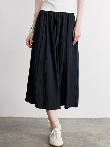 Linen Drawstring Waist Minimalist Shorts
