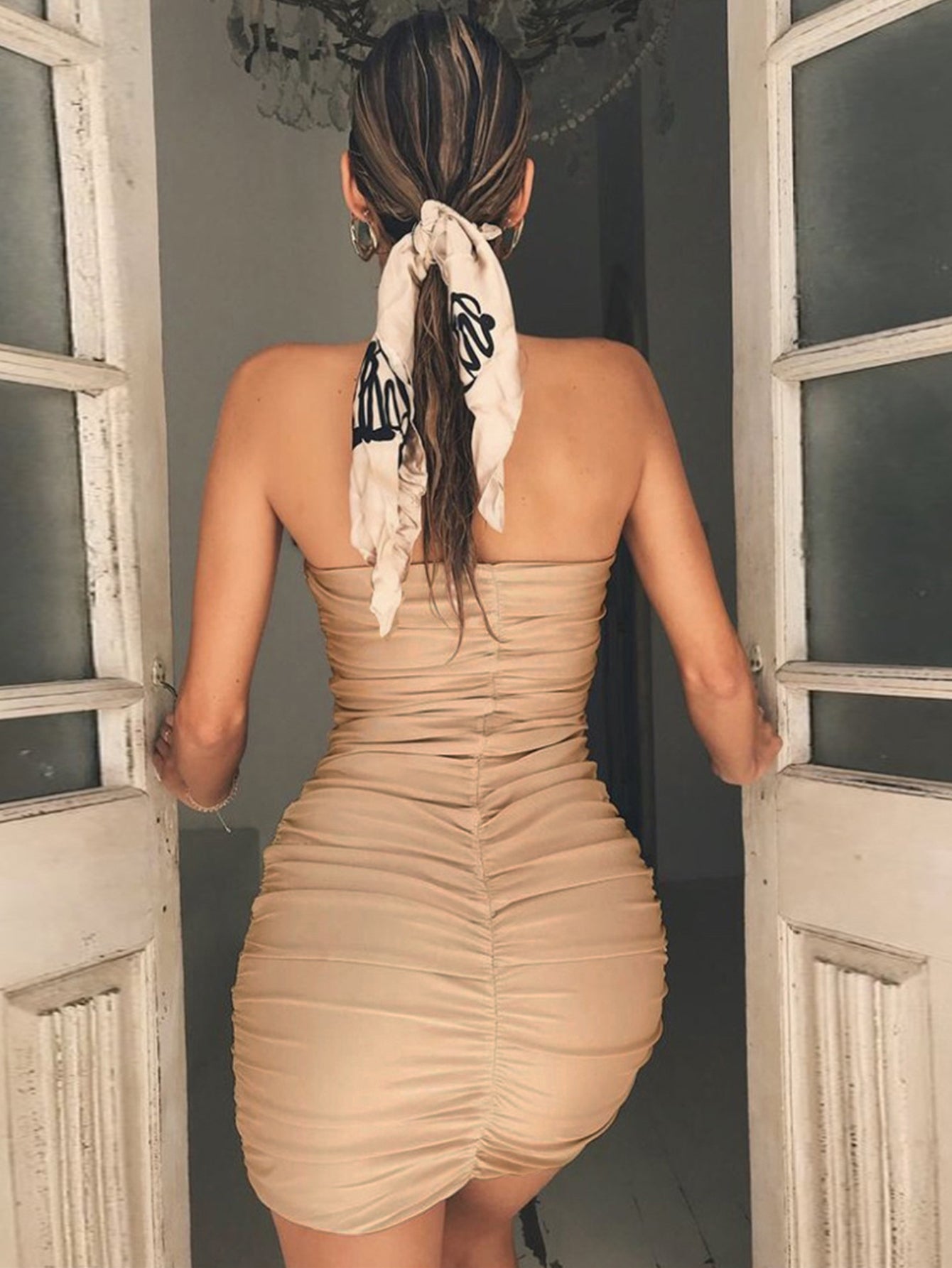 Strapless Ruched Elegant Bodycon Mini Dress