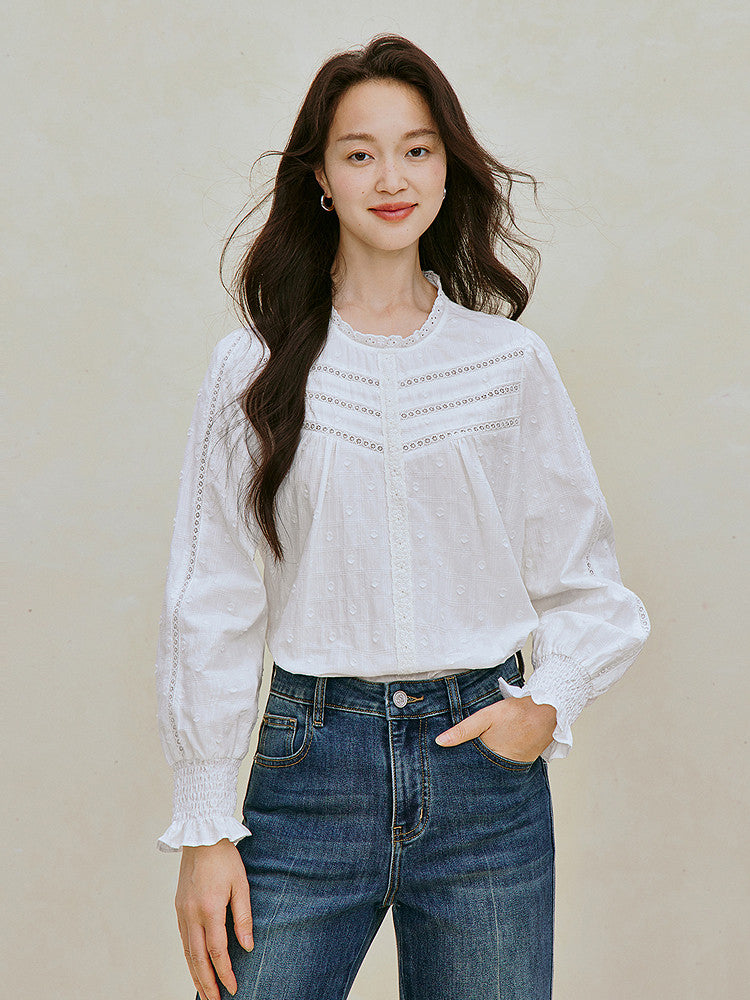 Embroidered Cotton Button Down Shirt