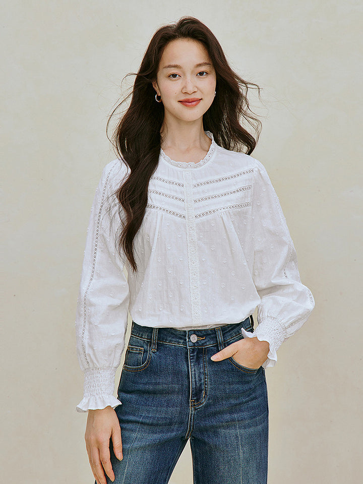 Embroidered Cotton Button Down Shirt