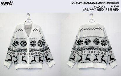 Cozy Oversized Reindeer Christmas Cardigan
