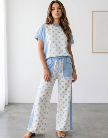 Comfy Polka Dot Lounge Pants Set