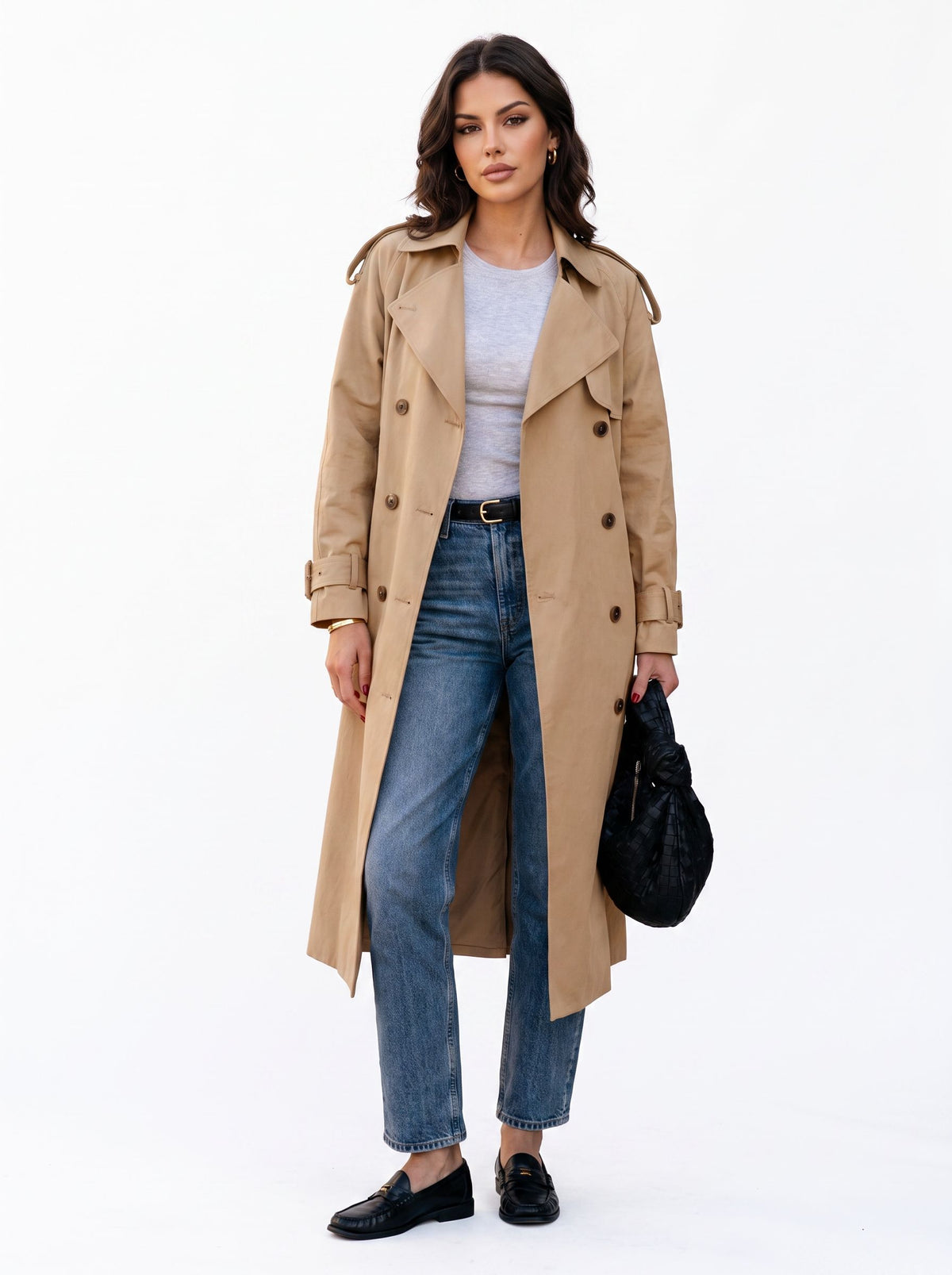 Classic Double Breasted Trench Coat
