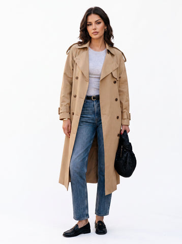Classic Double Breasted Trench Coat