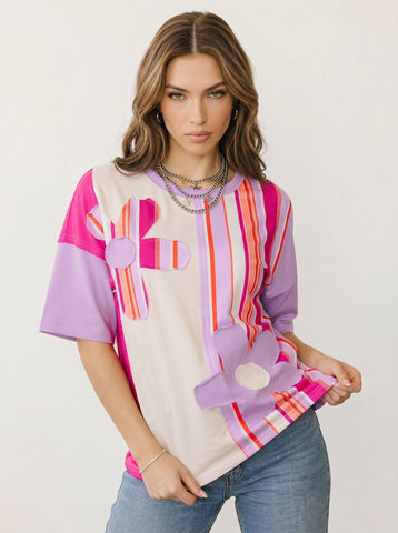Floral Applique Bohemian T-Shirt