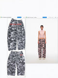 Embroidered Camo High Waisted Baggy Pants