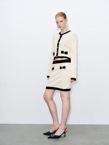Urban Revivo Knitted Mini Skirts-Nude Beige