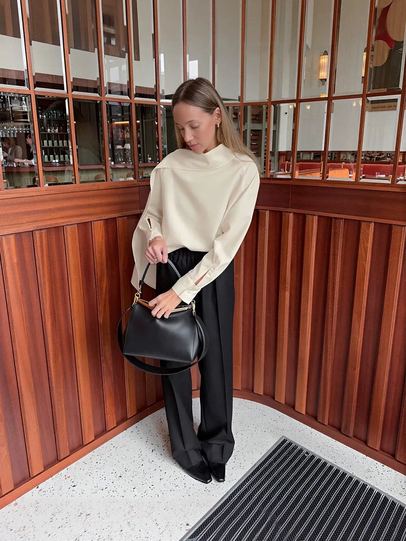 Elegant Asymmetric Split Sleeve Chiffon Blouse