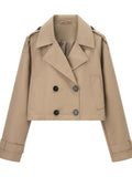 Double Breasted Cropped Trench Coat