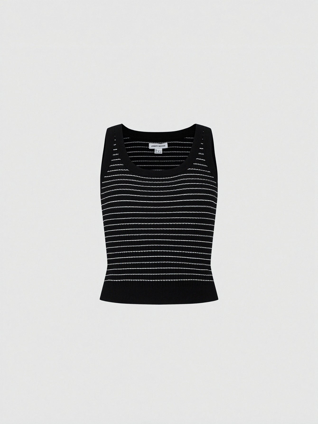 Contrast Striped Sleeveless Knitted T-Shirts