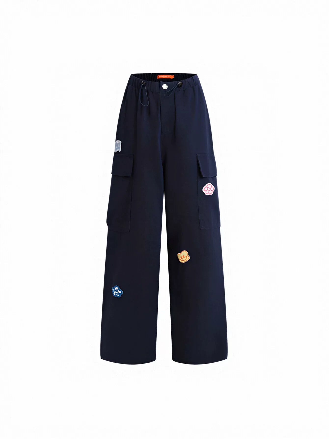 Graphic Patch High Waisted Cargo Pants
