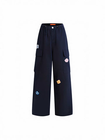 Graphic Patch High Waisted Cargo Pants