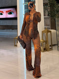 Sheer Leopard Print Pant Set