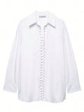 Oversized Lace Up White Shirt