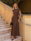 Polka Dot Sleeveless Midi Dress