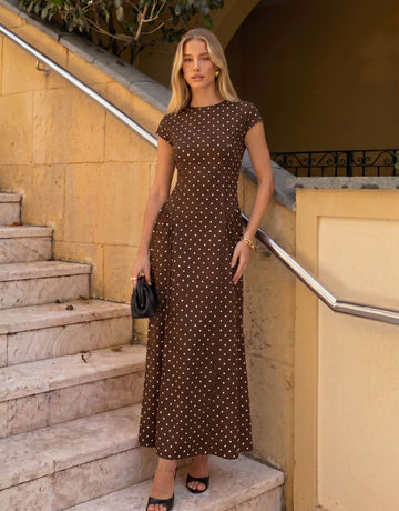 Polka Dot Sleeveless Midi Dress
