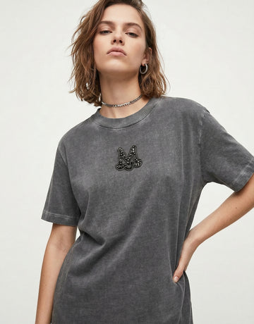 Front Crystal Cotton T-Shirt