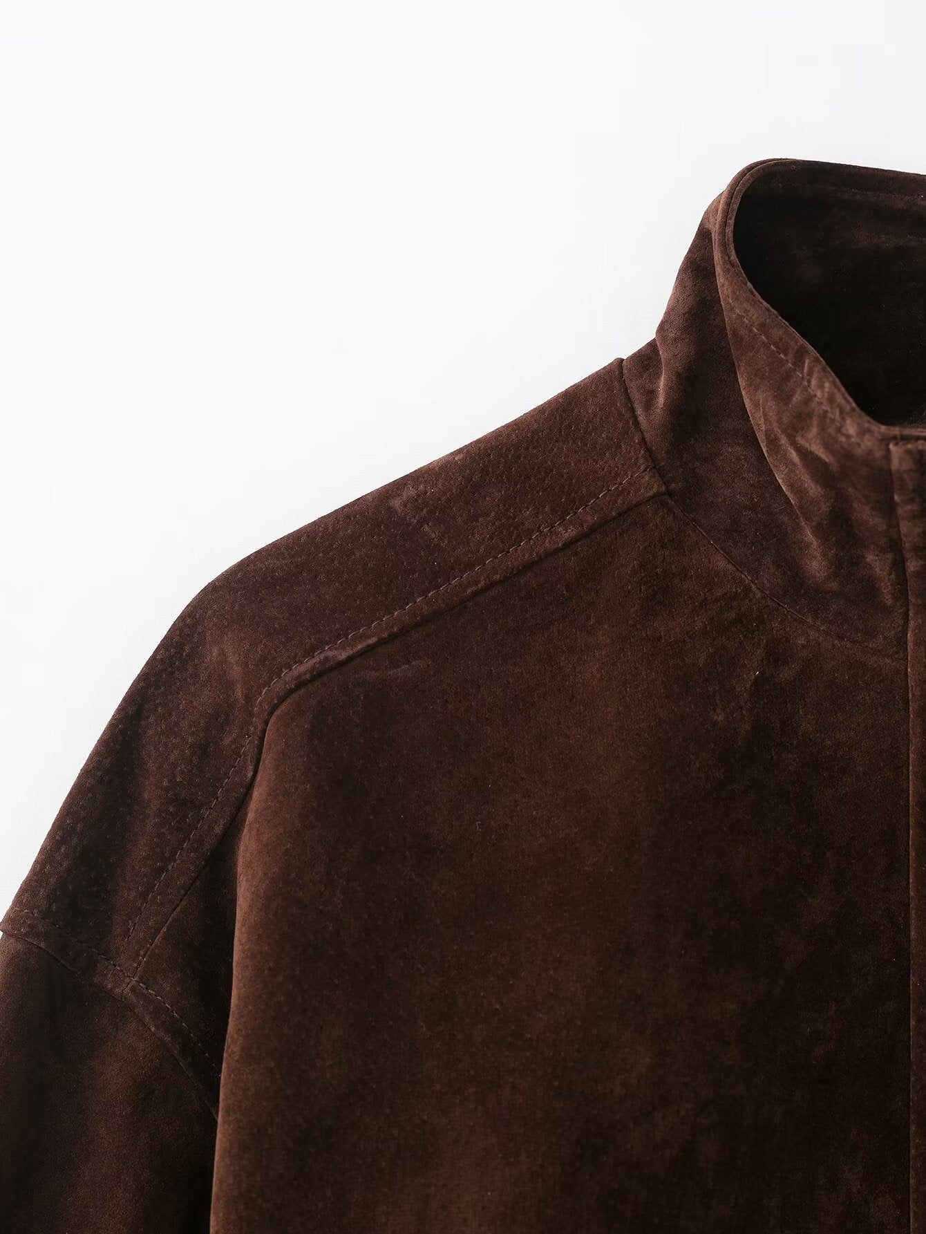 Brown Suede Utility Cropped Jacket