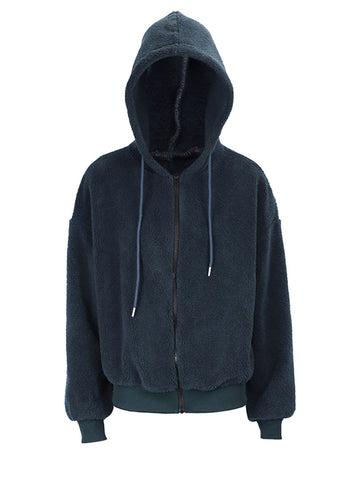 Cozy Fleece Zip Up Hoodie Jacket