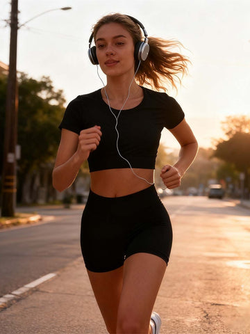 Seamless High Waist Athletic Shorts Set