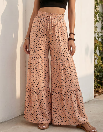 High Waisted Tiered Wide Leg Pants