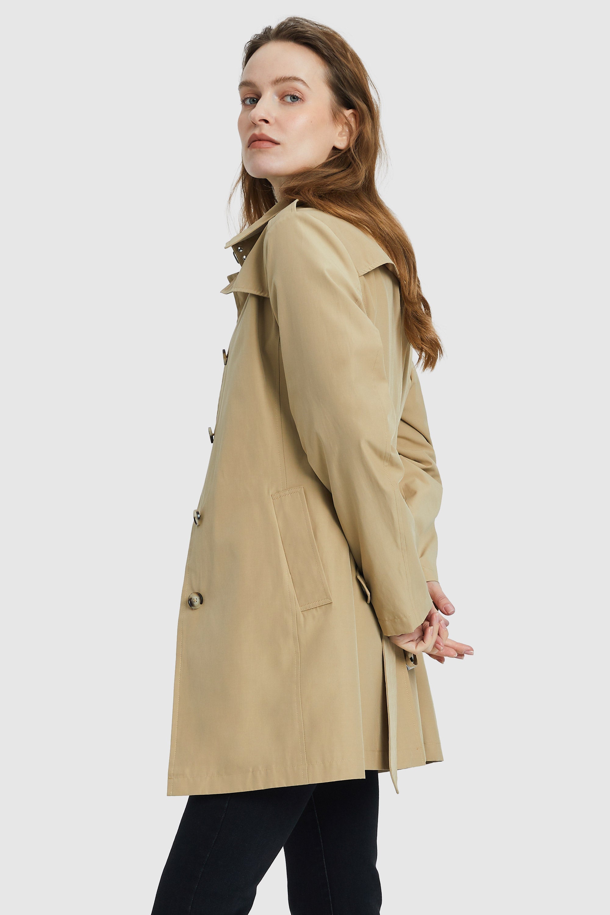 Classic Belted Double Breasted Trench Coat